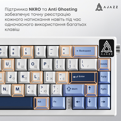 Клавиатура Ajazz AK650 Sea Salt Switch White USB-C (AK650-SS-BWB)