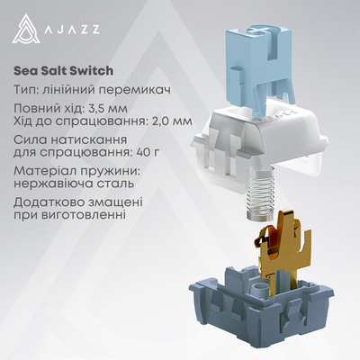 Клавиатура Ajazz AK650 Sea Salt Switch White USB-C (AK650-SS-BWB)