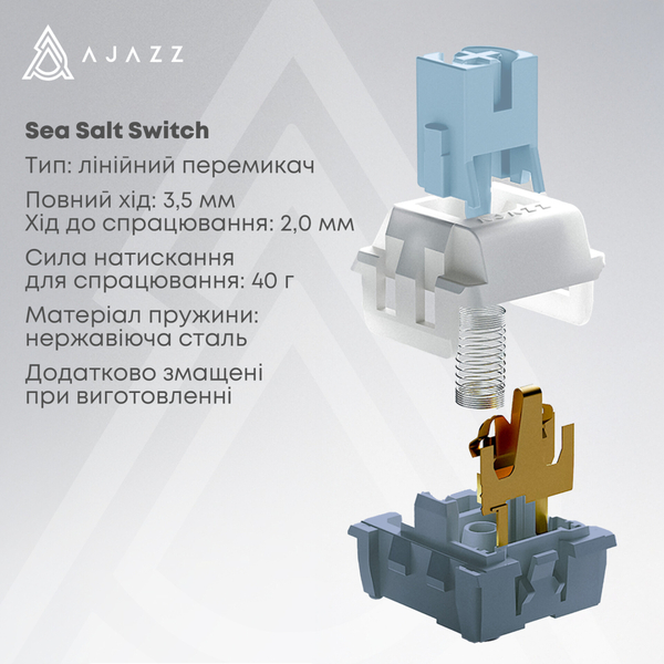 Клавиатура Ajazz AK650 Sea Salt Switch White USB-C (AK650-SS-BWB)