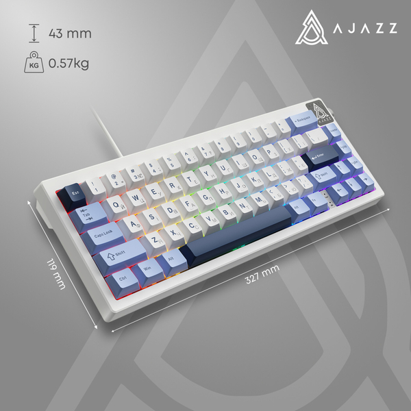 Клавиатура Ajazz AK650 Sea Salt Switch White USB-C (AK650-SS-BWB)