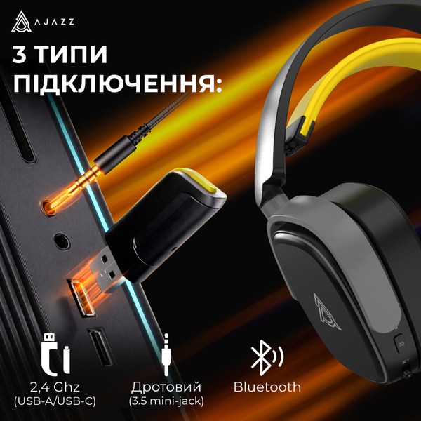 Навушники Ajazz AHM09 MAX 3-Mode Black (AHM09-MAX-BGY)
