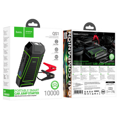 Пусковий прилад для акумулятора автомобіля JUMP STARTER HOCO QS1, Power Bank 10000mAh, Box
