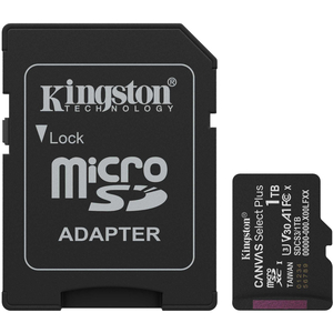 Memory card microSDXC  1TB Kingston Canvas Select Plus Gen3 C10 A1 V30 U3, Retail + adapter