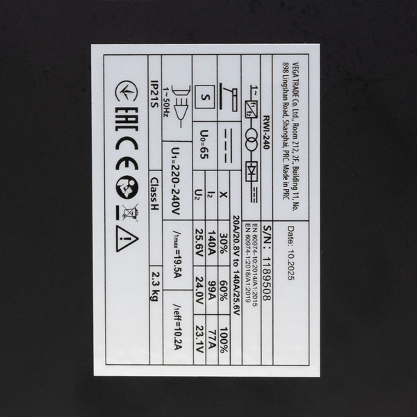 Инверторный сварочный аппарат Procraft industrial RWI240