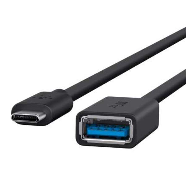 Адаптер Belkin USB Type-C - USB V 3.0 (M/F), 0.14 м, Black (F2CU036btBLK)