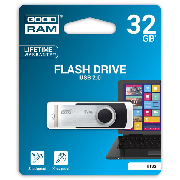 USB флеш накопичувач Flash GoodRAM 32GB USB 2.0 Twister Black, Retail