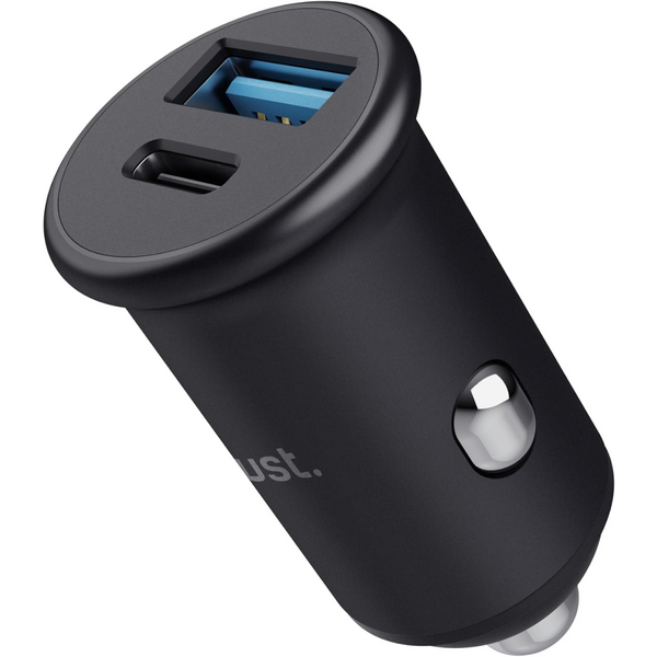 Автомобільний зарядний пристрій Trust 38W USB-A/Type-C PD, QC, Black (25197_TRUST)