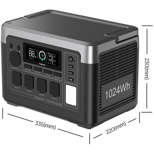 Зарядна станція Oukitel P1000E Plus 1800Вт (1024Вт/г) LiFePo4 UPS, MPPT