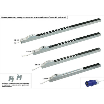 Пристрій розподілу електроживлення ZPAS 32A 20хC13+4xC19 (W-LZ32-30-00-000)