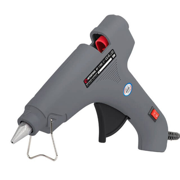 Пистолет клеевой 60 Вт, 230 В, 165-180 °C под стержни 10.8-11.5 мм, 8-20 г/мин. INTERTOOL RT-1103