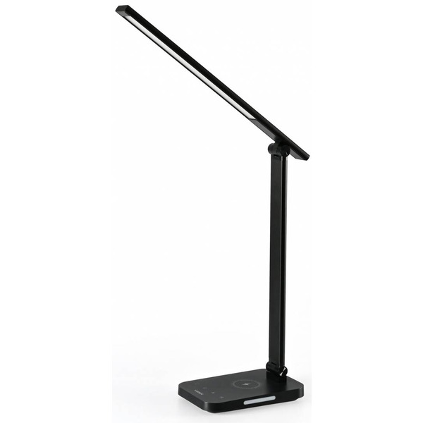 Настільна LED лампа Videx VL-TF17B Black з бездротовою зарядкою 18W (1800K-6500K)