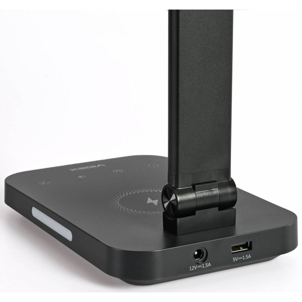 Настільна LED лампа Videx VL-TF17B Black з бездротовою зарядкою 18W (1800K-6500K)