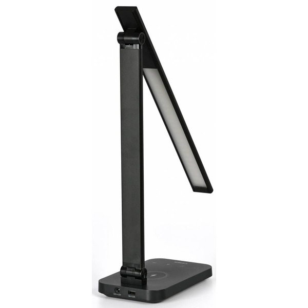 Настільна LED лампа Videx VL-TF17B Black з бездротовою зарядкою 18W (1800K-6500K)
