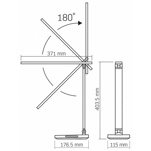 Настільна LED лампа Videx VL-TF17B Black з бездротовою зарядкою 18W (1800K-6500K)