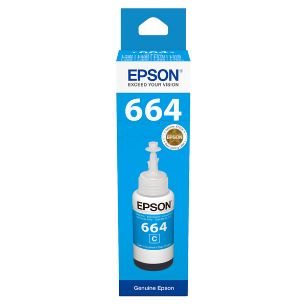 Водорастворимые чернила для принтера Epson C13T66424A Cyan для Epson L312, L350, L355, L362, L366, L456, L550, L555, L1300