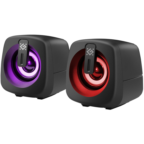 Компьютерные колонки 2.0 Defender J1, 6Вт, подсветка, USB, черная