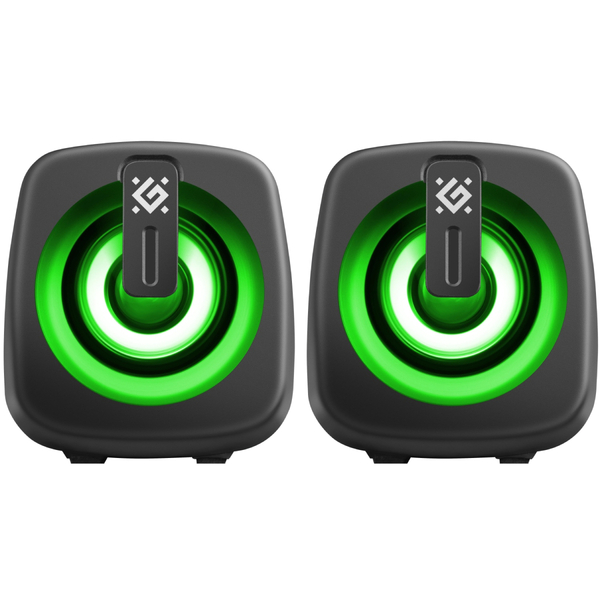 Компьютерные колонки 2.0 Defender J1, 6Вт, подсветка, USB, черная