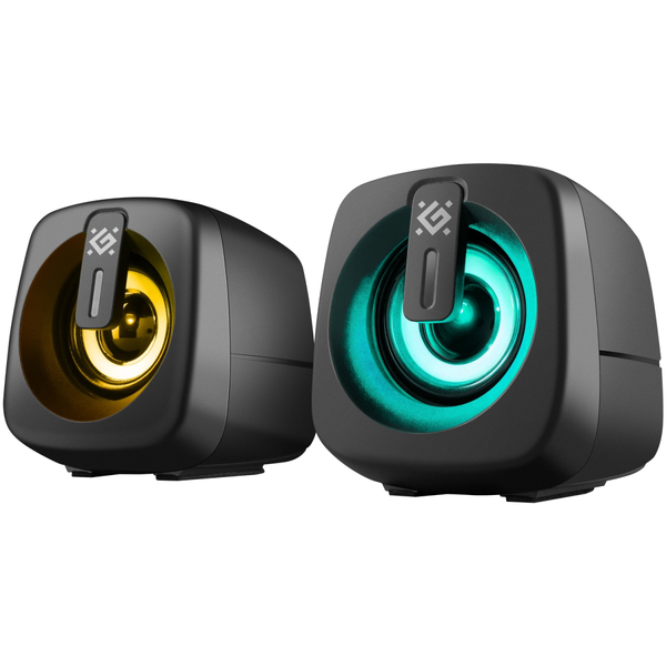 Компьютерные колонки 2.0 Defender J1, 6Вт, подсветка, USB, черная