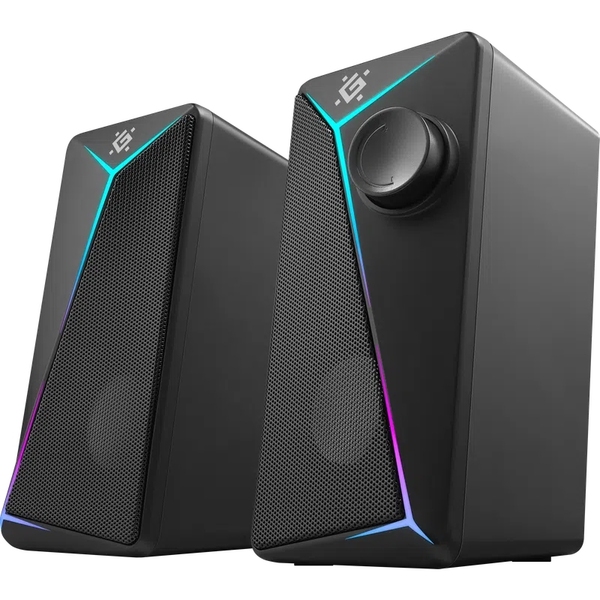 Компьютерные колонки 2.0 Defender J5, 6Вт, подсветка, USB, черная