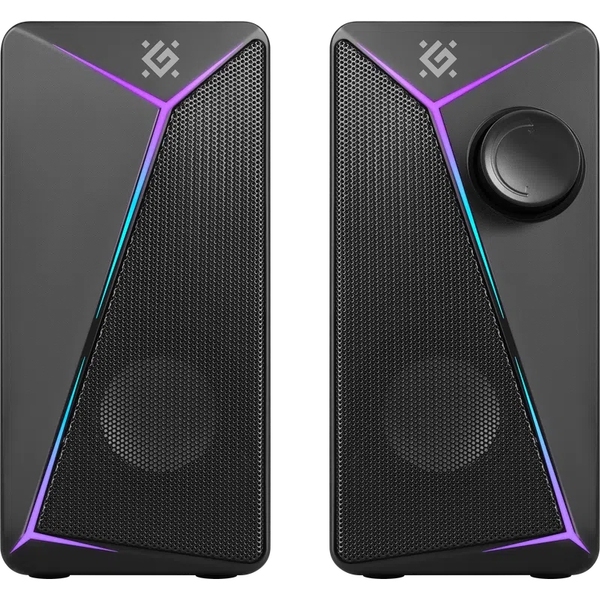 Компьютерные колонки 2.0 Defender J5, 6Вт, подсветка, USB, черная