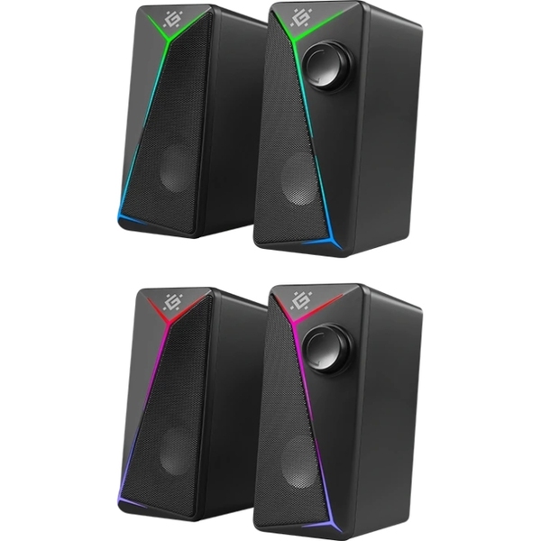 Компьютерные колонки 2.0 Defender J5, 6Вт, подсветка, USB, черная