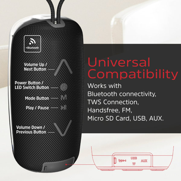 Портативная колонка Energizer BTS164 16 Вт Black