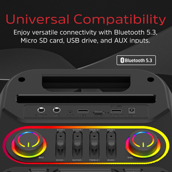 Портативная колонка Energizer BTS566 50W RGB Black (0842982105065)