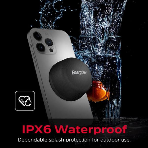 Портативная колонка Energizer Bluetooth 5.3 5W + Wireless bypass Charging магнитная зарядка 10W Black (BTS055)