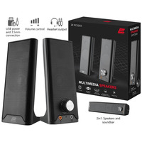 Компьютерные колонки 2E PCS203 USB Metal Black (2E-PCS203BK)