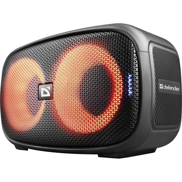 Портативная колонка 1.0 Defender Q5 20 Вт Bluetooth/FM/USB/TF/IPX5, LED, черная
