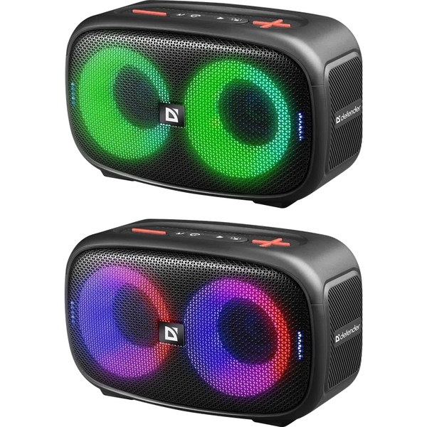 Портативная колонка 1.0 Defender Q5 20 Вт Bluetooth/FM/USB/TF/IPX5, LED, черная