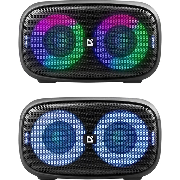 Портативная колонка 1.0 Defender Q5 20 Вт Bluetooth/FM/USB/TF/IPX5, LED, черная