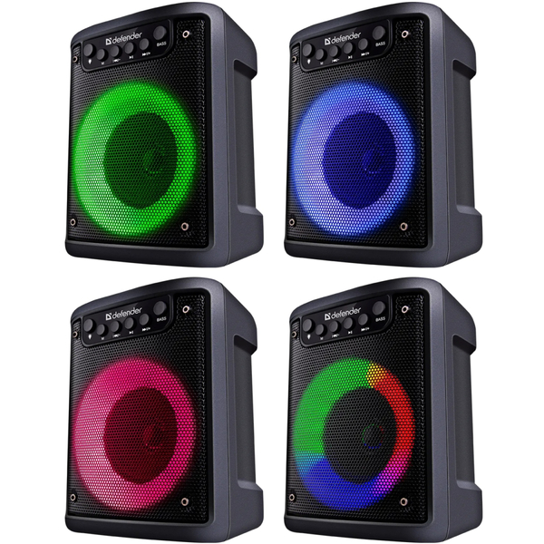 Портативная колонка 1.0 Defender Funky 10Вт, Light/BT/FM/USB/MIC/AUX