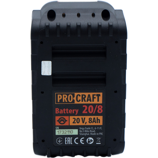 Акумуляторна батарея Procraft Battery20/8 (20В, 8Аг)