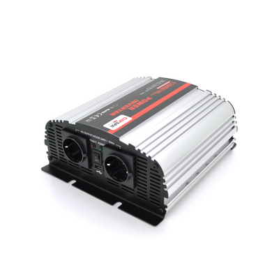 Інвертор напруги Carspa-1200-242 (1200Вт), 12 / 220V, approximated, 2Shuko, USB, клеми, Box Q4