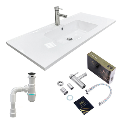 Набір для ванної Adamant Flat 100 з сифоном Click-Clack + змішувач (4824296207601)