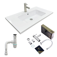 Набор для ванной Adamant Flat 80 с сифоном Click-Clack + смеситель (4824296207801)