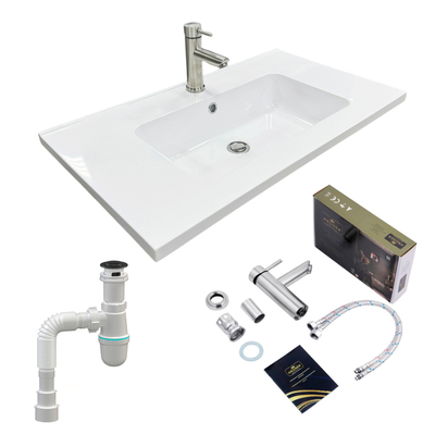 Набір для ванної Adamant Flat 80 з сифоном Click-Clack + змішувач (4824296207801)