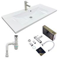 Набор для ванной Adamant Quanto 100 с сифоном Click-Clack + смеситель (4824296207901)