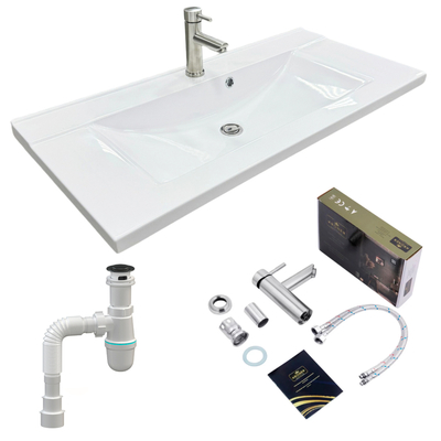 Набір для ванної Adamant Quanto 100 з сифоном Click-Clack + змішувач (4824296207901)