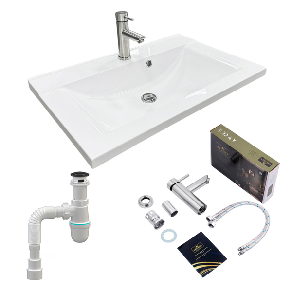 Набор для ванной Adamant Quanto 70 с сифоном Click-Clack + смеситель (4824296208101)