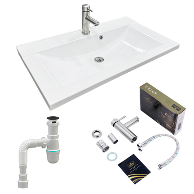 Набір для ванної Adamant Quanto 80 з сифоном Click-Clack + змішувач (4824296208201)