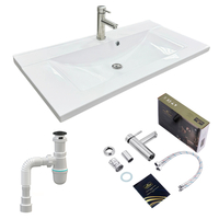 Набор для ванной Adamant Quanto 90 с сифоном Click-Clack + смеситель (4824296208301)