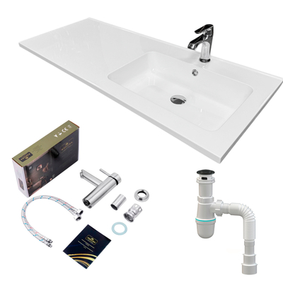 Набір для ванної Adamant Flat 120R з сифоном Click-Clack + змішувач (4824296208501)