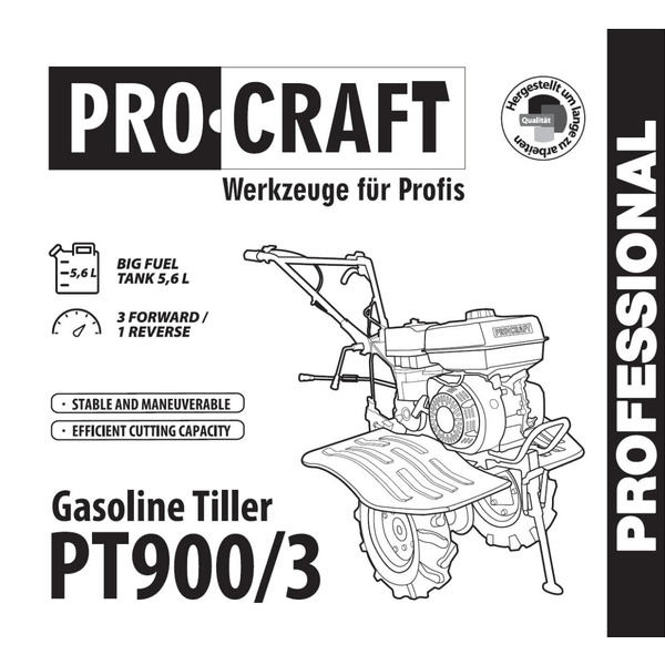 Мотоблок бензиновий Procraft PT900/3