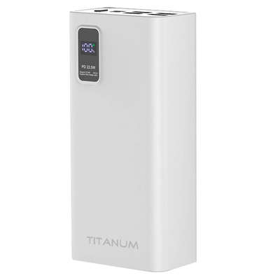 Зовнішній акумулятор (Power Bank) TITANUM 728S 30000mAh 22.5W White
