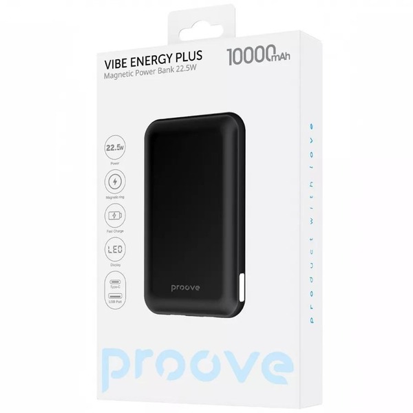 Зовнішній акумулятор (Power Bank) Proove Vibe Energy Plus 22.5W 10000mAh Black (PBVE15012203)