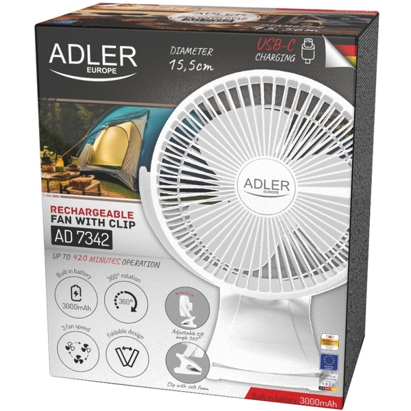 Вентилятор Adler AD 7342 White