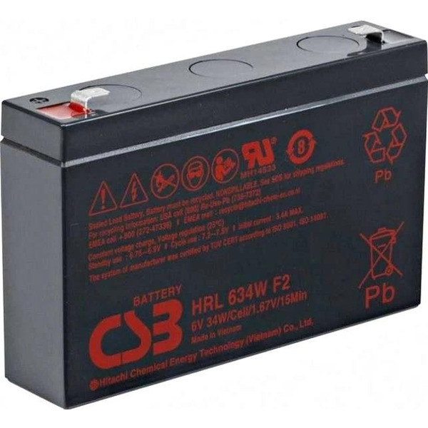 Аккумуляторная батарея CSB 6V 9AH (HRL634WF2) AGM
