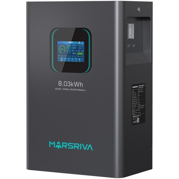 Акумуляторна батарея Marsriva LiFePO4, 25.6V/314Ah, 8.03kWh, Підлогове або настінне